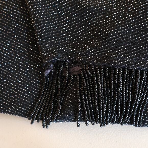 Vintage Cache Black Metallic Asymmetrical Dress Y2K 90s Glam Beaded Size‎ XXS - Picture 7 of 11